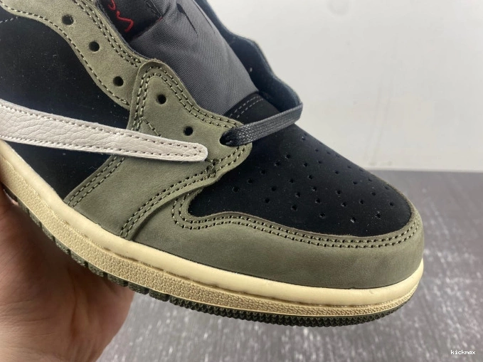 Rep OG DM7866-002 AIR 'BLACK TRAVIS JORDAN 1 X OLIVE' LOW SCOTT SP 0807